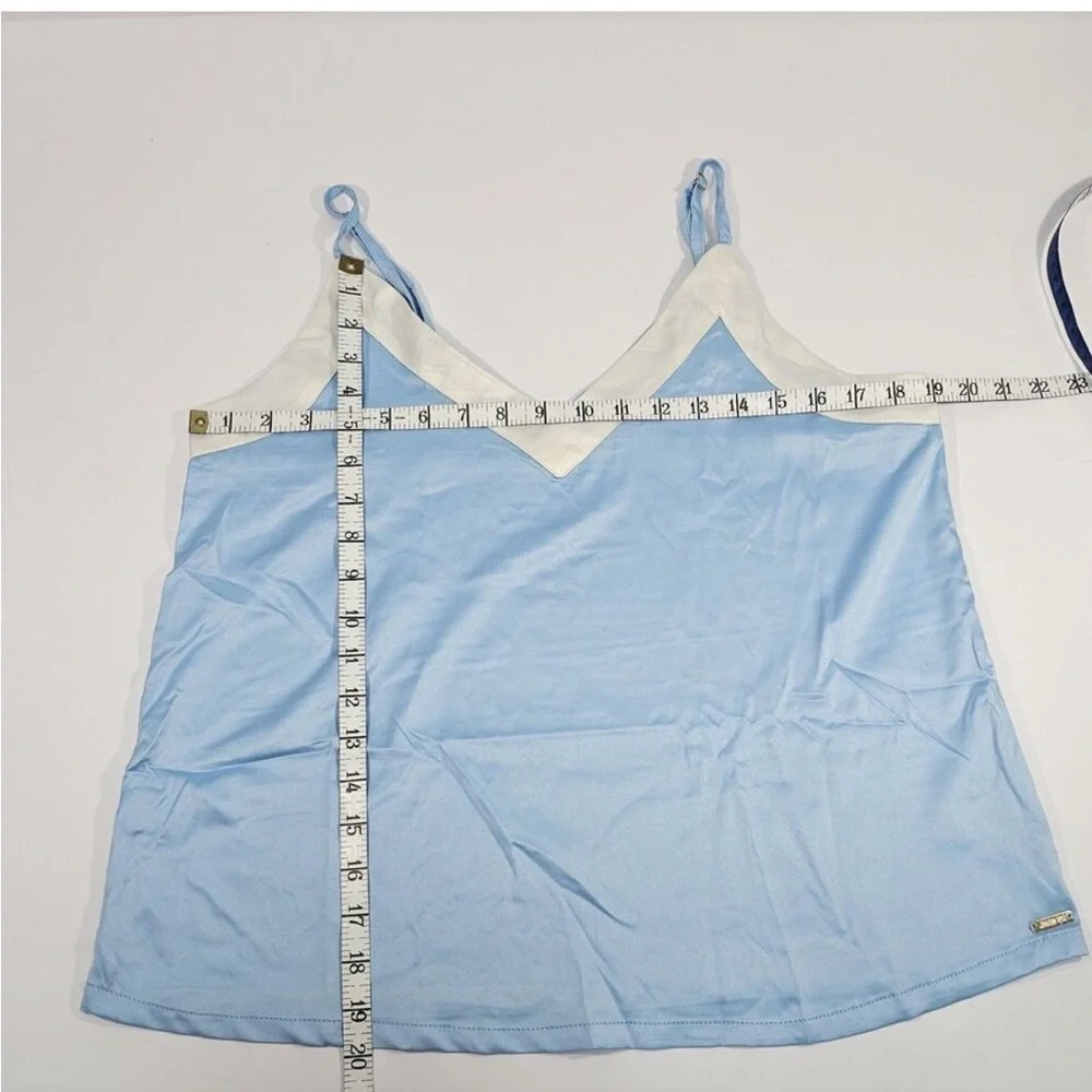 Jason Wu Collection Pastel Blue Satin Cami and Shorts Pajama Set, Size L NWOT